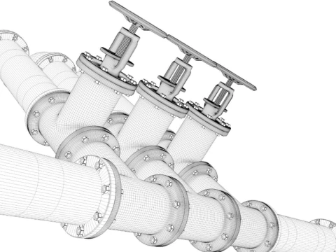 Industrial Pipes 3D Model