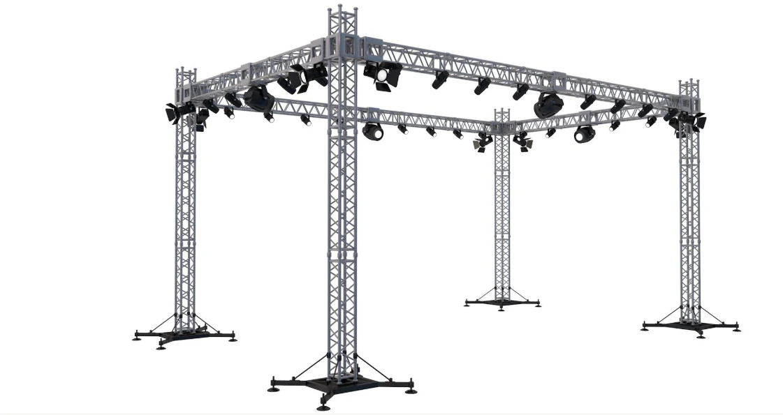 Stage Truss With Lights 3D Model .c4d .max .obj .3ds .fbx .stl .blend 