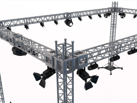 Stage Truss With Lights 3D Model