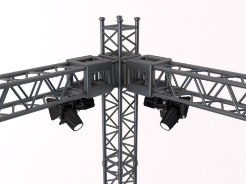 Stage Truss With Lights 3D Model