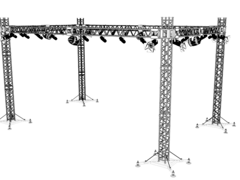 Stage Truss With Lights 3D Model