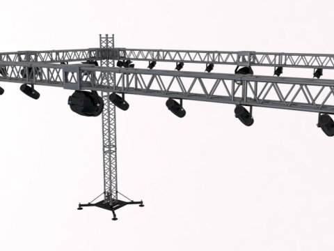 Stage Truss With Lights 3D Model
