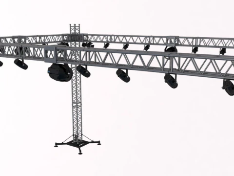 Stage Truss With Lights 3D Model