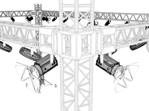 Stage Truss With Lights 3D Model