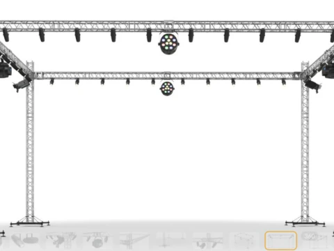 Stage Truss With Lights 3D Model