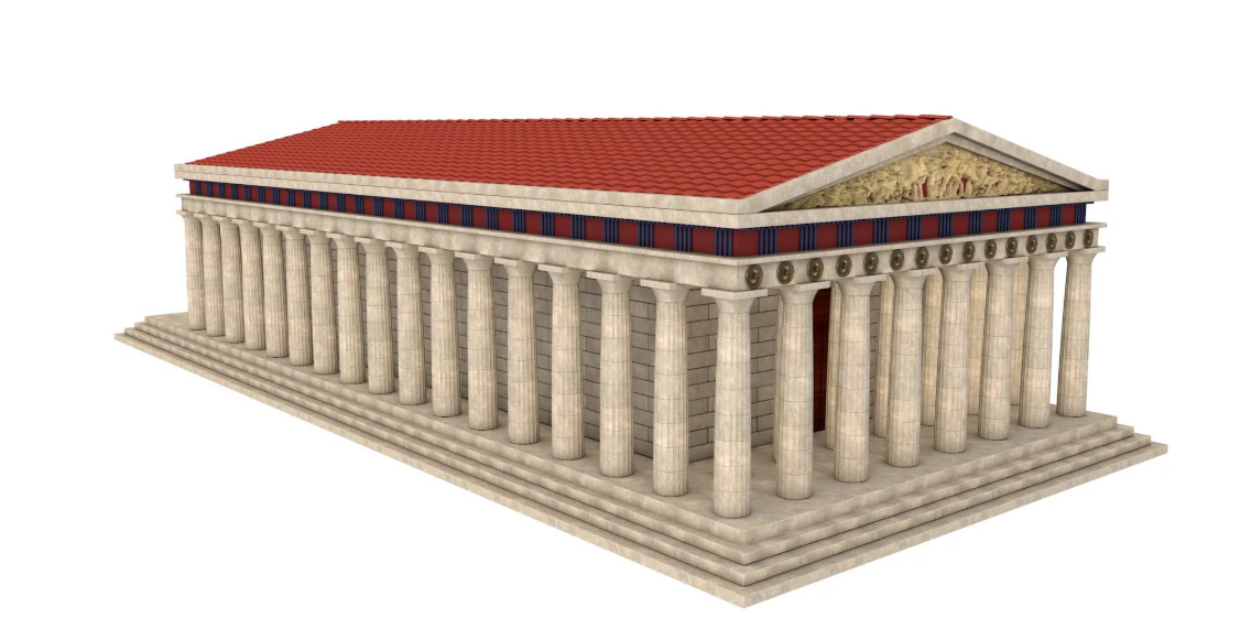Parthenon Greek Temple 3D Model .c4d .max .obj .3ds .fbx .stl .blend