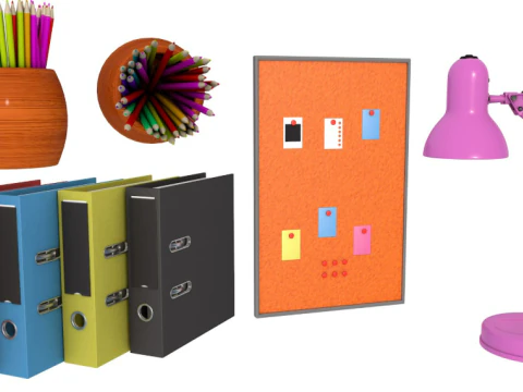 Office Supplies Collection 3D Model