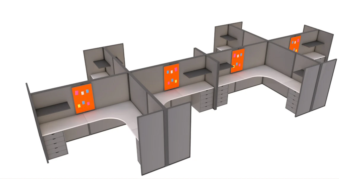 Cubicle 3D Model .c4d .max .obj .3ds .fbx .stl .blend 