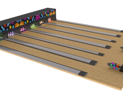 Bowling Salonu Şeridi 3D Model