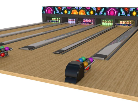 Bowling Alley Lane 3D Model