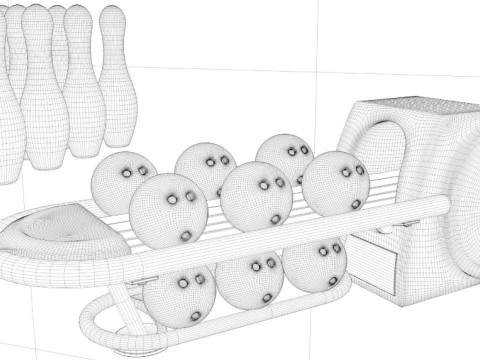 Bowling Alley Lane 3D Model