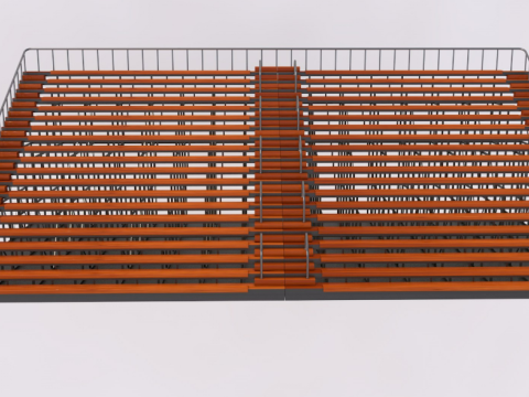 Bleacher With Canopy Shade 3D Model