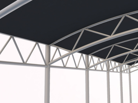 Bleacher With Canopy Shade 3D Model