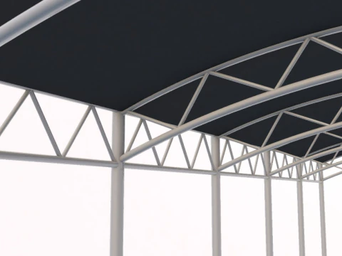 Bleacher With Canopy Shade 3D Model