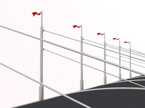 Bleacher With Canopy Shade 3D Model