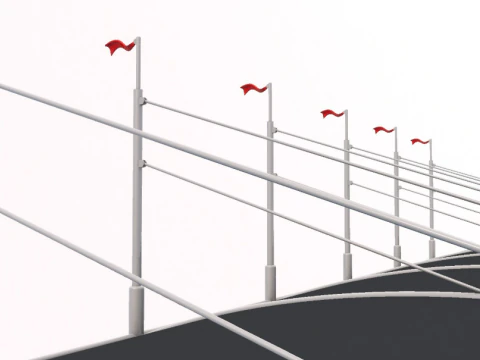 Bleacher With Canopy Shade 3D Model