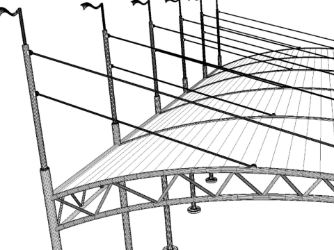 Bleacher With Canopy Shade 3D Model