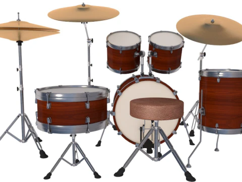 Akustik Bateri Seti 3D Model