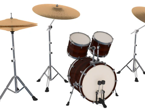 Acoustic Drum Kit 3D Model