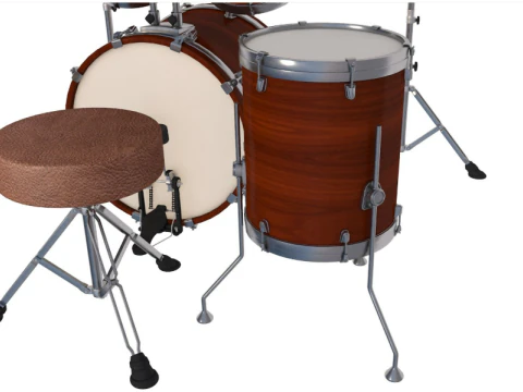 Acoustic Drum Kit 3D Model