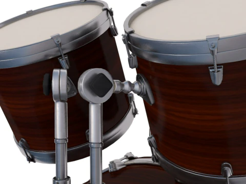 Acoustic Drum Kit 3D Model