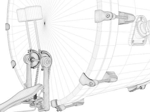 Acoustic Drum Kit 3D Model