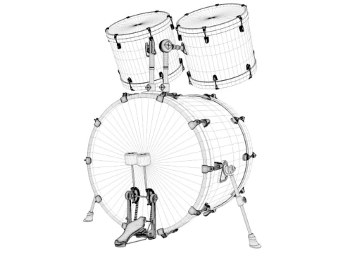 Acoustic Drum Kit 3D Model