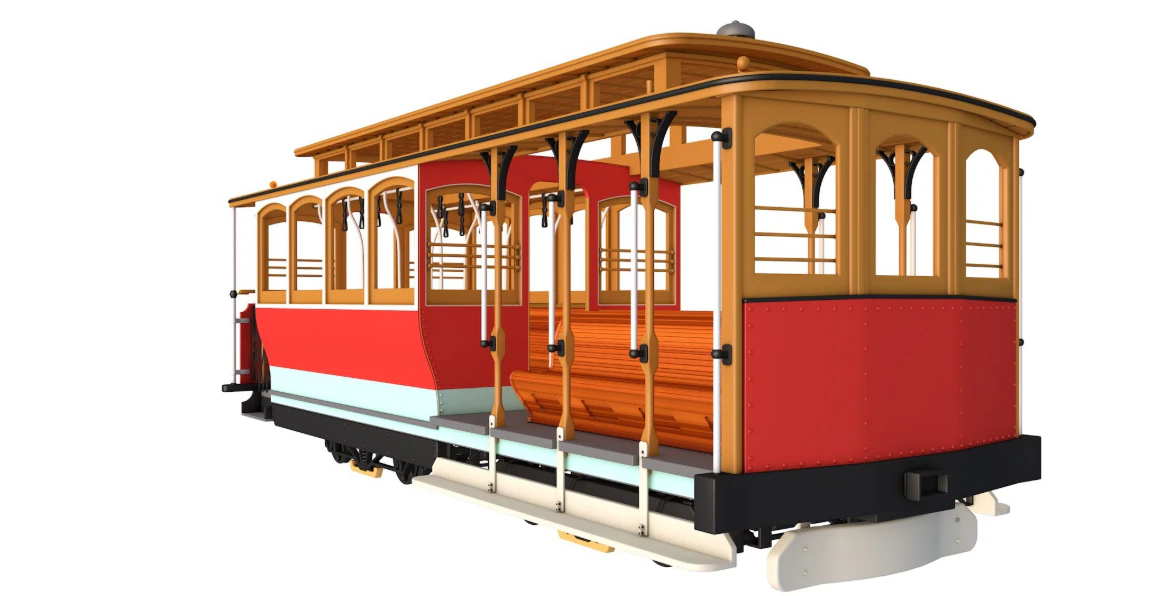 San Francisco Cable Car 3D Model .c4d .max .obj .3ds .fbx .stl .blend