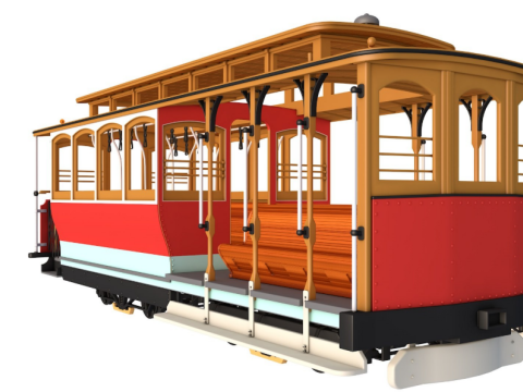 San Francisco Cable Car 3D मॉडल