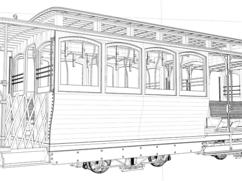 San Francisco Cable Car 3D Model