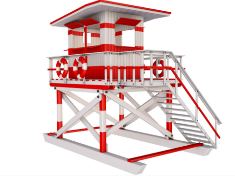 Beach Lifeguard Tower 3D Model