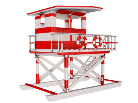 Beach Lifeguard Tower 3D Model