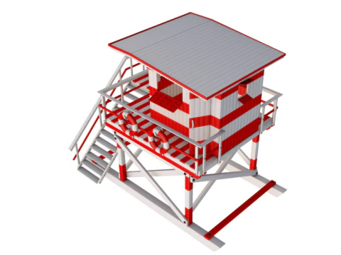 Beach Lifeguard Tower 3D Model