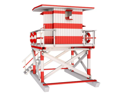 Beach Lifeguard Tower 3D Model