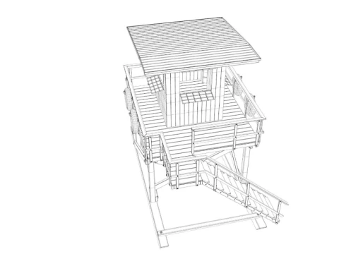 Beach Lifeguard Tower 3D Model