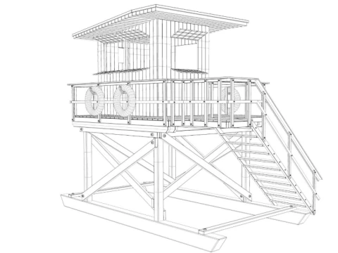 Beach Lifeguard Tower 3D Model