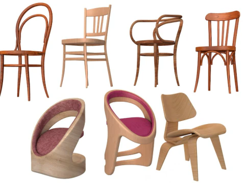 Sandalye koleksiyonu 3 3D Model