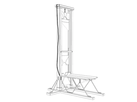 Vintage 19th Century French Guillotine 3D Model