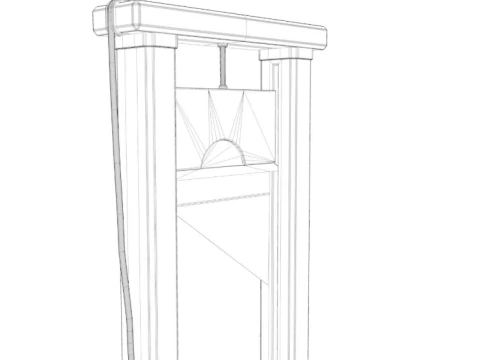 Vintage 19th Century French Guillotine 3D Model