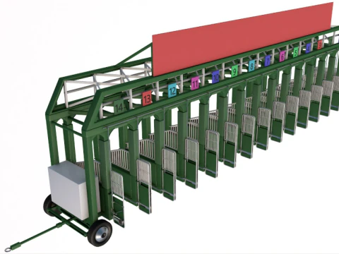 Horse Racing Starting 3D Model