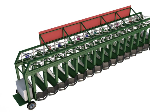 Horse Racing Starting 3D Model