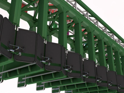 Horse Racing Starting 3D Model