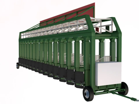 Horse Racing Starting 3D Model