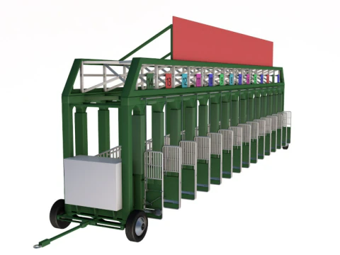 Horse Racing Starting 3D Model