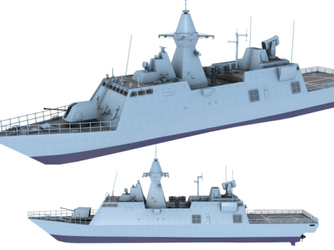 Combat Ship Class Corvette Navy 3D Model