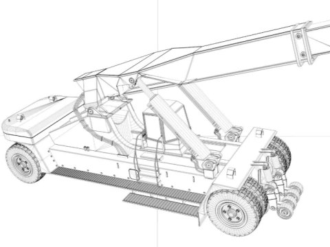 Reach Stacker Container Handler 3D Model