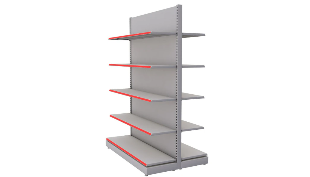 Store Double-Sided Supermarket Rack 3D Model .c4d .max .obj .3ds .fbx .stl .blend 