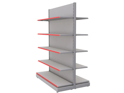 Store Double-Sided Supermarket Rack 3D Model