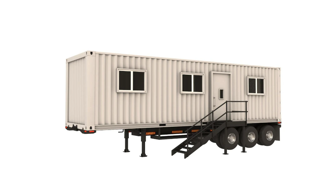 Detailed Portable Building Trailer 3D Model .c4d .max .obj .3ds .fbx .stl .blend 