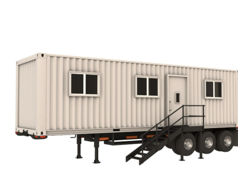 Detailed Portable Building Trailer Modèle 3D